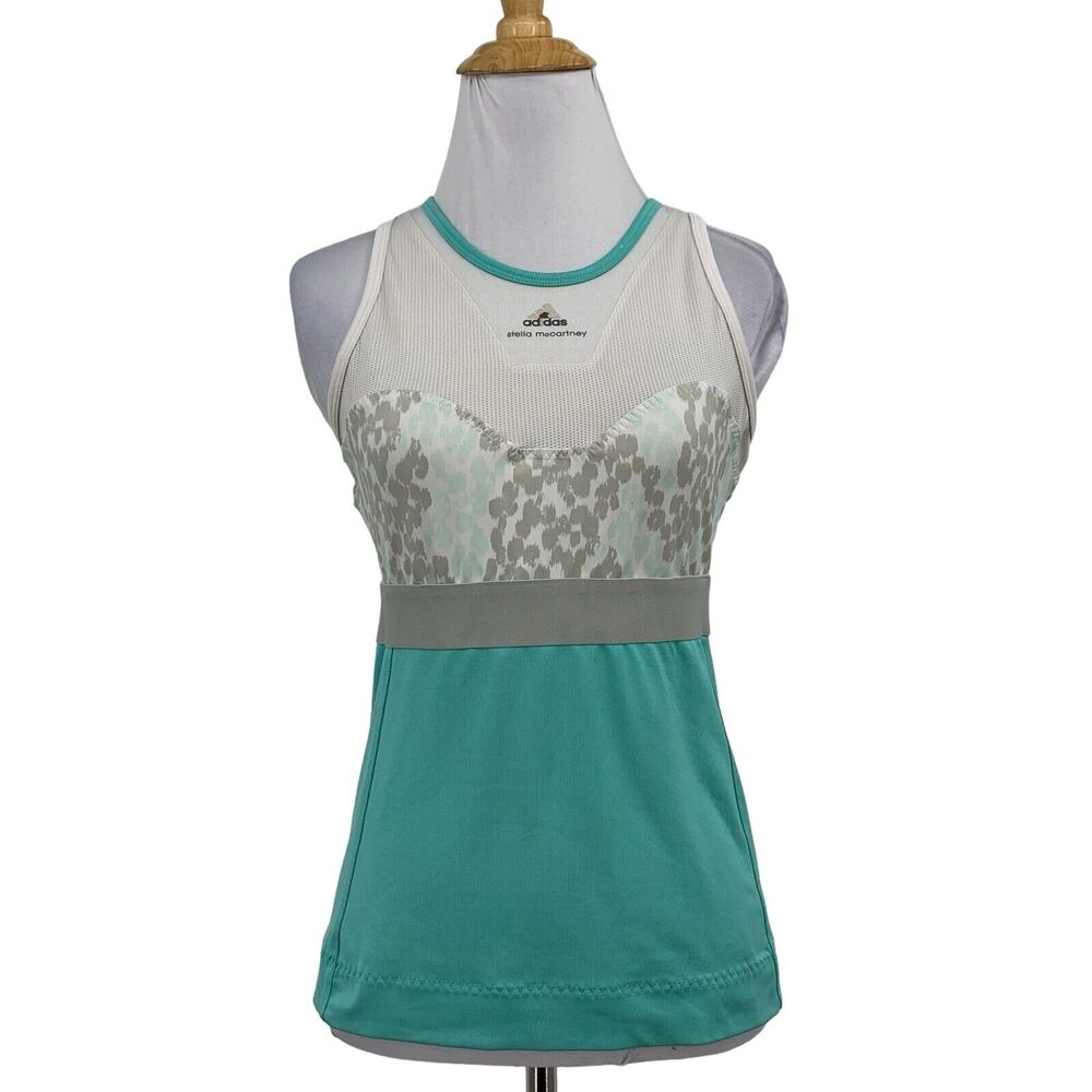Stella McCartney Tank Top Women 36 S Small Teal Multi Barricade Cutout Racerback